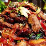 Australian Sauteed Liver and Onions with Peppers Appetizer