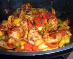 American Meatballs and Mixed Peppers Dinner