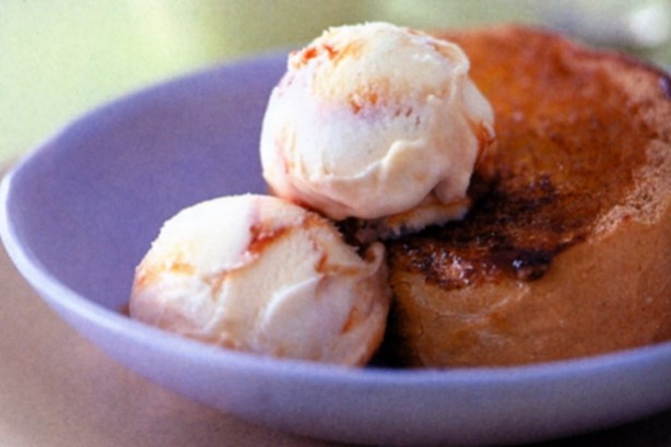 Australian Caramel Icecream On Toasted Cinnamon Bread Recipe Dessert