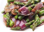 American Grilled Asparagus and Red Onions with Olive Oil and Balsamic Vinegar Appetizer