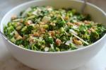 American Kale and Brussels Sprout Salad with Walnuts Parmesan and Lemonmustard Dressing  Once Upon a Chef Appetizer