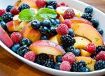 American Peaches and Berries with Lemonmint Syrup Appetizer