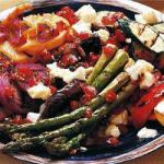 American Grilled Vegetables with Tomato Sauce and Camambert Dinner
