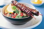 Australian Bbq Plum Kebabs With Cucumber and Couscous Salad Recipe Dinner