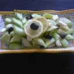Canadian Appetizer of Cucumbers Lemon Cheese and Greek Olives Appetizer