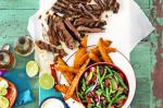 Mexican Steak With Sweet Potato Wedges And Bean Salad Recipe recipe