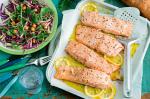 Australian Roasted Fennel Salmon With Apple And Cabbage Salad Recipe Appetizer