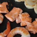 American Salmon Shrimp and Scallops to the Iron Appetizer