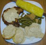 American Southern Fried Pork Chops With Creamy Pan Gravy Dinner