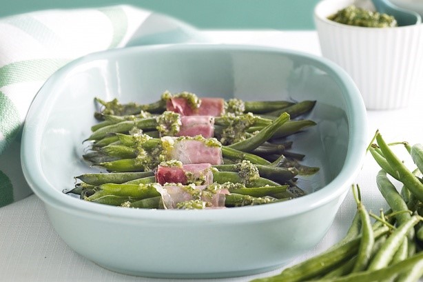 Australian Green Bean And Prosciutto Bundles With Pesto Recipe Dinner