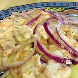 Chilean Aguachile of Shrimp Appetizer