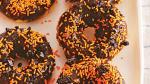 American Black and Orange Doughnuts Dessert