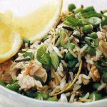 American Pilaf with Salmon and Peas Dinner