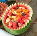 American Watermelon Basket Fruit Salad Dinner