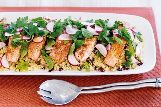 Australian Spiced Salmon With Pistachio Couscous Recipe Dessert