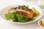 American Barbecued Salmon With Rocket And Chargrilled Lemons Recipe Appetizer