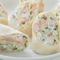 American Shrimp and Goat Cheese Wrap Appetizer