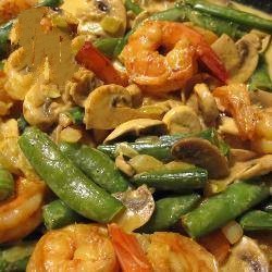 American Wok of Rice with Curried Shrimps Dinner