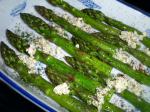 American Roasted Asparagus Sprinkled With Feta Olive Oil and Dill BBQ Grill