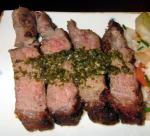 American Grilled Strip Loin Steak With Bacon Chimichurri Dinner
