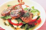 Australian Lamb Cutlets With Mint Dressing and Tomato Salad Recipe Appetizer