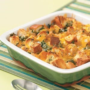 American Southwest Spinach Strata Appetizer