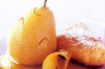 American Saffron Poached Pears With Fried Cream Recipe Dessert