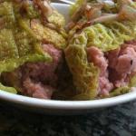 American Aumonieres of Cabbage with Ham and Thyme Dinner
