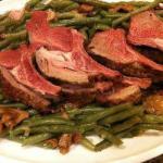 American Square of Lamb Has the Lavender on Bed of Green Beans and Wild Chanterelles Dinner