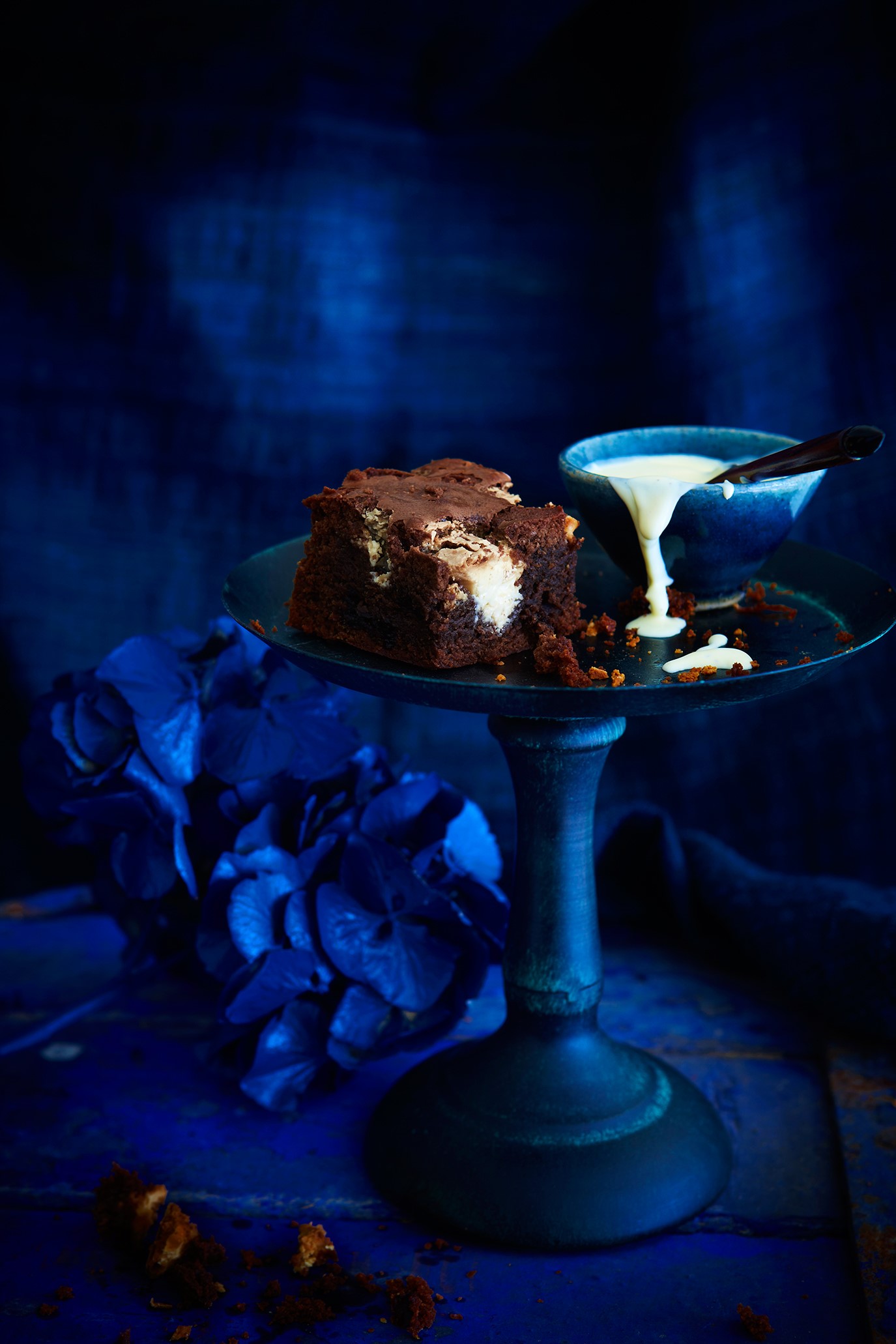 American Fudge Brownies with Sour Cherries and White Chocolate Chunks Appetizer