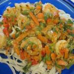 Thai Shrimp with Rice Noodles in Thai BBQ Grill