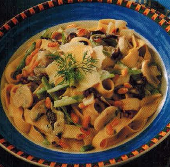 Italian Fettucine With Creamy Mushroom And Bean Sauce Dinner