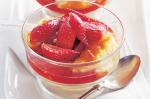 American Baked Custard With Strawberry Compote Recipe Dessert
