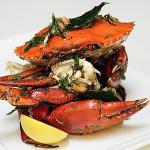 American Pot Roasted Noosa River Mud Crab with Roast Garlic Butter Appetizer