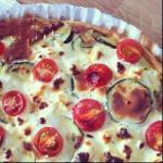 American Quiche with Zucchini Feta and Eating Cherry Appetizer
