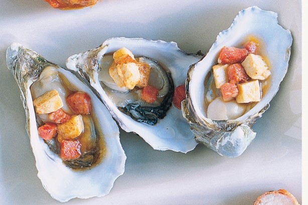 American Oysters With Haloumi and Chorizo Recipe Dinner