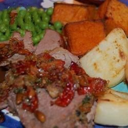 British Sun Dried Tomato and Pine Nut Stuffed Beef Tenderloin Recipe Appetizer