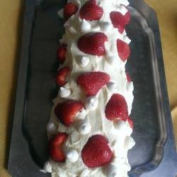 American Pionono with Strawberries Merenguitos and Cream Chantilly Dessert