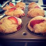 American Muffins with Fresh Strawberries Dessert