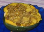 Indian Acorn Squash Stuffed with Curried Meat Dinner