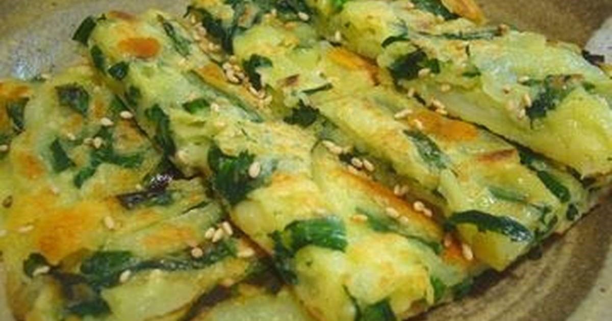 Chinese Jijimi korean Savory Pancakes with Chinese Chives and Cheese 1 Appetizer