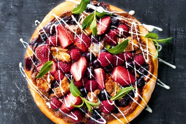 American Nutty Choc Pizza With Fresh Berries Recipe Dessert