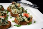 American Garlic Bread Topped With Crab Meat and Spinach BBQ Grill