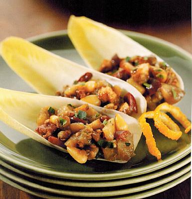 Belgian Elgian Endive With Eggplant Olives And Pine Nuts Appetizer
