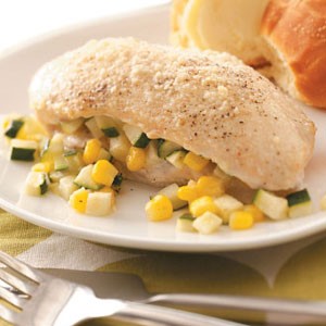 American Zucchini and Cornstuffed Chicken Appetizer