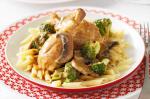 American Creamy Chicken With Mushrooms And Broccoli Recipe Dinner