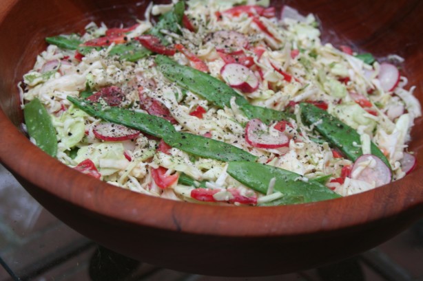 American Fivevegetable Slaw With Blue Cheese Appetizer