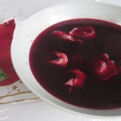 Polish Polish Borsch at the Beetroot Dressing Gastrointestinal with Dry Mushrooms Appetizer