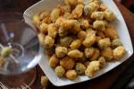 American Deepfried Garlic Cloves and Green Olives Recipe Appetizer