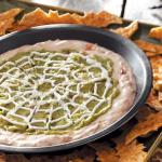 American Spiderweb Dip with Bat Tortilla Chips Appetizer